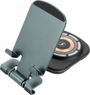 Logo trade business gift photo of: Phone holder with wireless charger