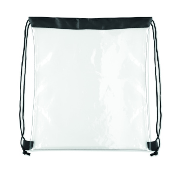 Logo trade promotional merchandise photo of: Transparent drawstring bag
