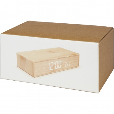 Logotrade ärikingituse foto: Minata bambusest juhtmevaba laadija koos kellaga