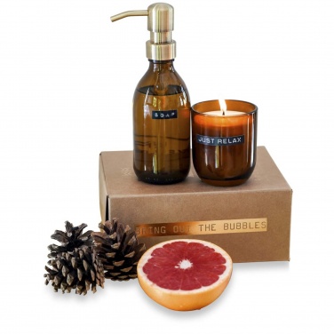 Logotrade ärikingid pilt: Wellmark Discovery 200 ml käteseebi dosaator ja 150 g lõhnaküünla komplekt - bambuse lõhn