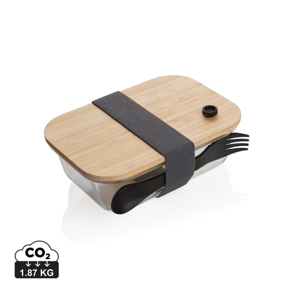 Logotrade firmakingid pilt: Klaasist lõunakarp bambusest kaanega