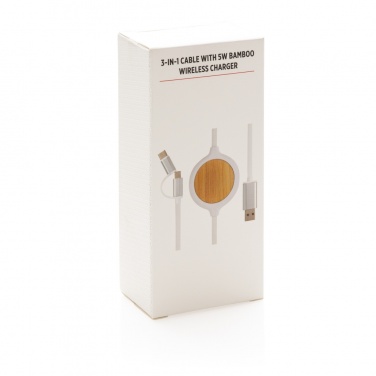 Logo trade reklaamkingitused foto: Kolm-ühes kaabel 5W bambusest juhtmevaba laadijaga