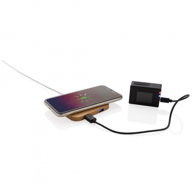 Logotrade meene foto: Bambusest 5W juhtmevaba laadija USB-ga