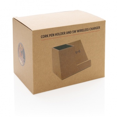 Logotrade ärikingituse foto: Korgist pliiatsihoidja ja 5W juhtmevaba laadija