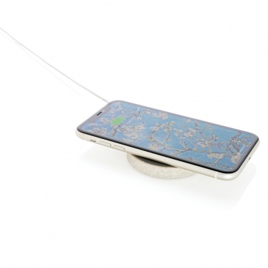 Logo trade ärikingituse pilt: Wheat Straw 5W ümmargune juhtmevaba laadimisalus