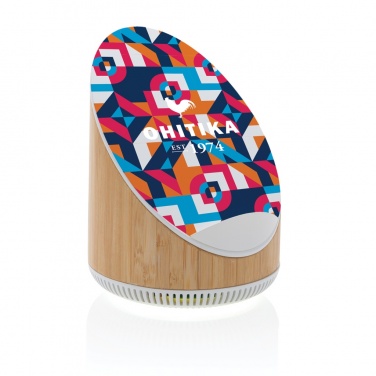 Logo trade reklaamkingi pilt: Ovate bambusest 5W kõlar koos 15W juhtmevaba laadijaga