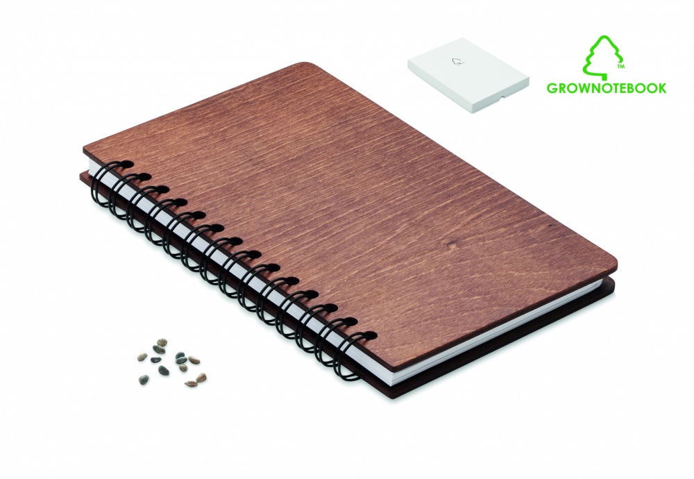 Logotrade reklaamkingituse foto: A5 kasepuidust märkmik GROWBOOK™
