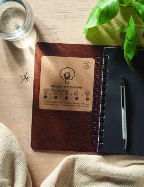 Logo trade firmakingituse pilt: A5 kasepuidust märkmik GROWBOOK™