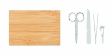 Logotrade reklaamkingitused pilt: Maniküüri komplekt bambusest karbis