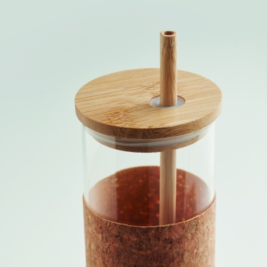 Logo trade reklaamtoote pilt: Korgist ümbrise ja bambusest kaanega joogitops, 450 ml