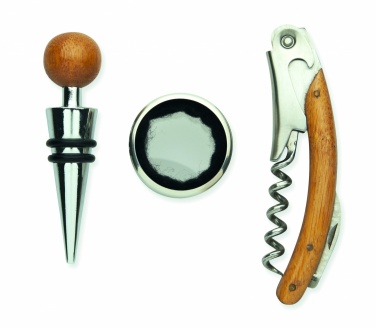 Logotrade reklaamtoote foto: Veinikomplekt bambuskarbis