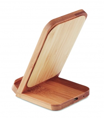 Logotrade meene foto: Bambusest juhtmevaba laadimisalus 5W WIRESTAND