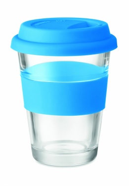 Logotrade reklaamtoote foto: Klaasist joogitops kaanega 350 ml