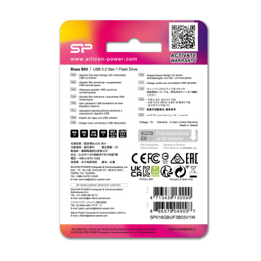 Logo trade reklaamkingituse pilt: PENDRIVE SILICON POWER B03 3.2