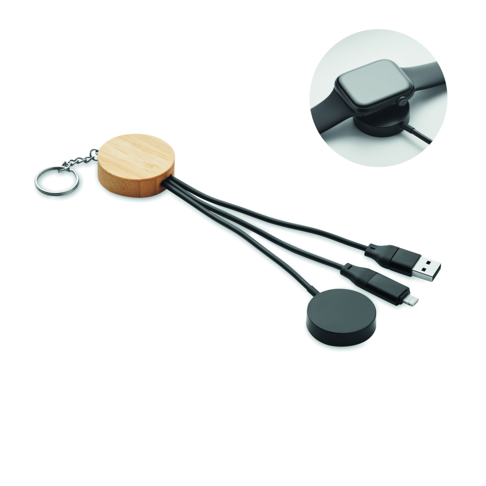 Logotrade reklaamkingitused pilt: BULE võtmehoidjaga 4in1 60 W kaabliga