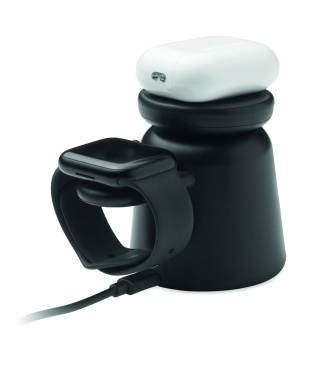 Logotrade reklaamtoote foto: 3-ühes juhtmevaba laadija 15W SIMPA