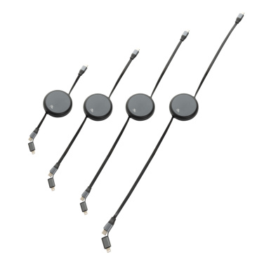 Logotrade reklaamkingitused pilt: Terra RCS alumiiniumist sissetõmmatav 240W 2-in-1 kaabel