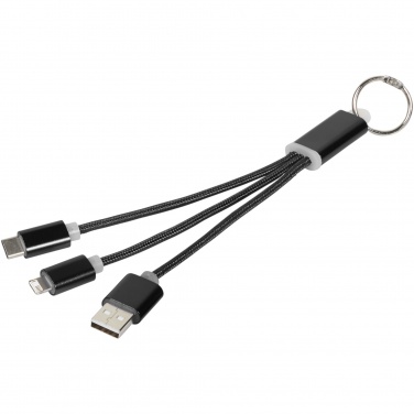 Logo trade mainoslahja kuva: Metal 3-in-1 -latauskaapeli avainketjulla