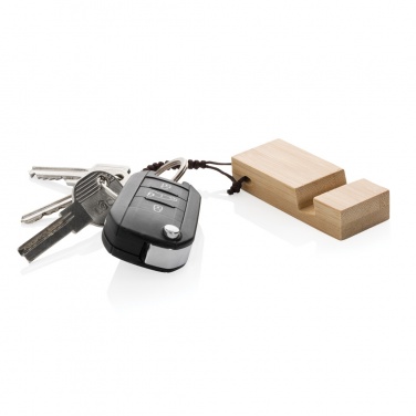 Logotrade mainoslahja tuotekuva: Standkey puhelinteline avaimenperä bambua