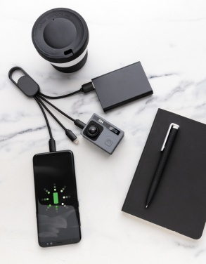 Logotrade liikelahja mainoslahja kuva: 4-in-1 kaapeli karabiinihakalla