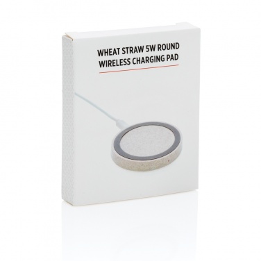 Logo trade mainostuotet tuotekuva: 5W langaton latausalusta vehnänoljesta