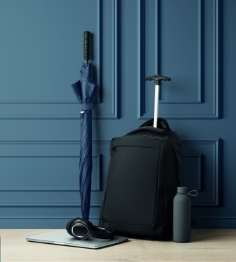 Logo trade mainoslahja kuva: Pyörillä varustettu kannettava reppu 600D RPET-polyesteriä mukautettavalla painatuksella