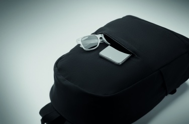 Logo trade mainoslahjat tuotekuva: 15 tuuman kannettava reppu kierrätetystä esikulutetusta puuvillasta ja kierrätetystä polyesteristä mukautettavalla painatuksella