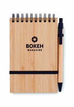 Logo trade liikelahjat mainoslahjat kuva: Bambu muistikirja A6 SONORABAM