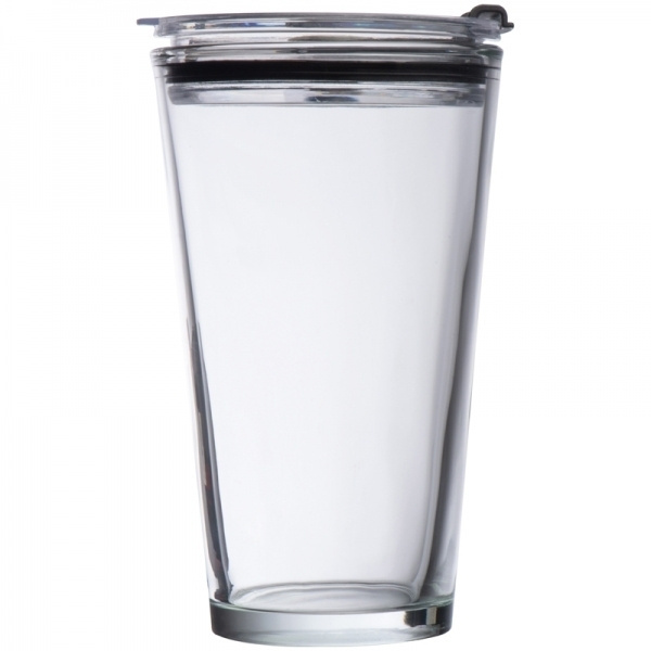 Logotrade mainostuote tuotekuva: Lasimuki kannella WATTENSCHEID 400 ml