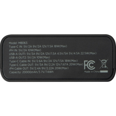 Logo trade mainoslahja kuva: Virtapankki 20 000 mAh MARABELLA MoLu