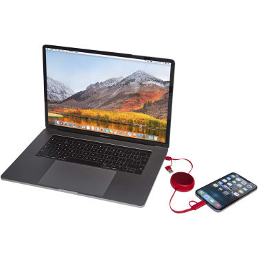 Logo trade mainoslahjat ja liikelahjat kuva: Alasia kierrätetystä muovista ja alumiinista valmistettu sisäänvedettävä datasynkronoiva 45 W:n ja 100 cm:n 5-in-1-pikalataus