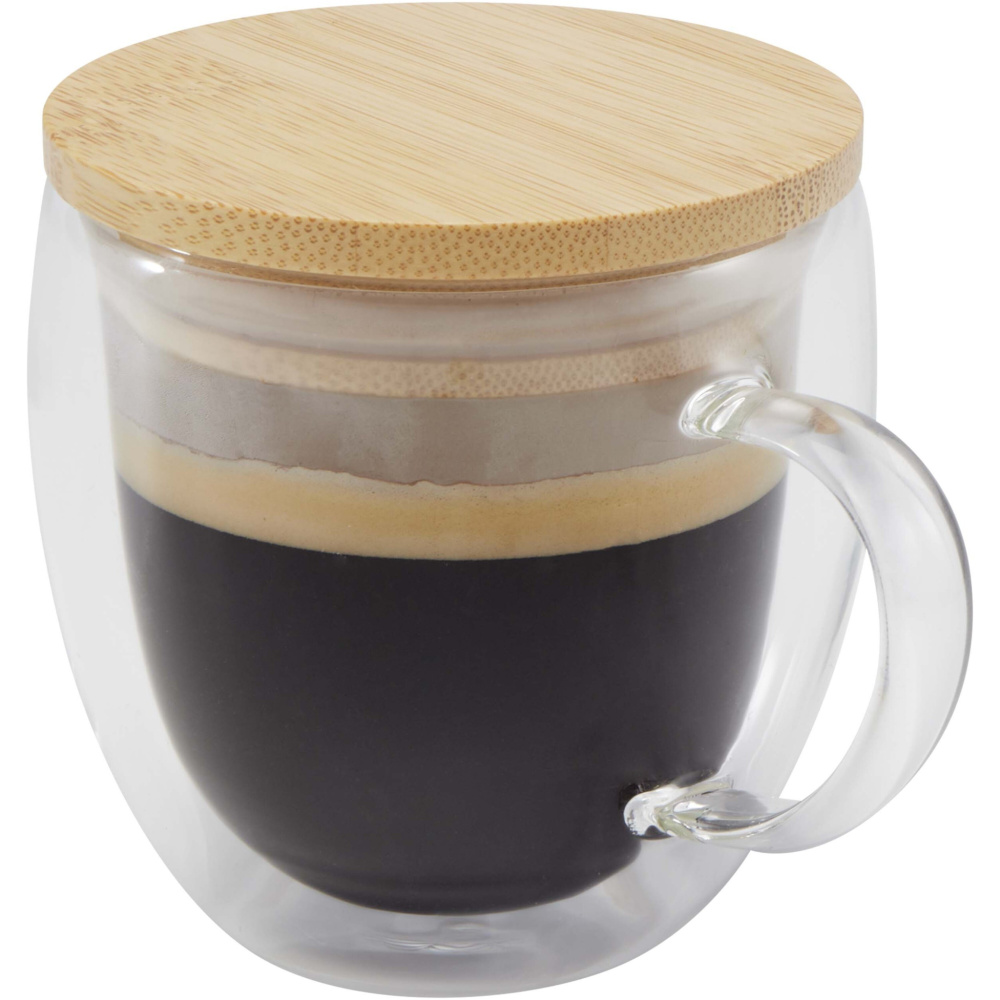 Logo trade liikelahja kuva: Lenora 250 ml:n lasikuppi bambukannella