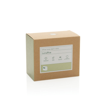 Logotrade mainoslahja tuotekuva: LumaRise RCS -herätyskello, valkoinen kohina, kierrätysmuovi