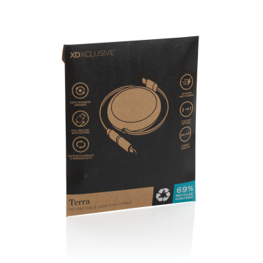 Logotrade liikelahja mainoslahja kuva: Terra RCS 240W kierrätysalumiini 2 in 1 vetokaapeli