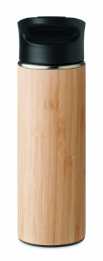 Logotrade verslo dovanos nuotrauka: Dvigubos sienelės bambukinė kolba 450ml
