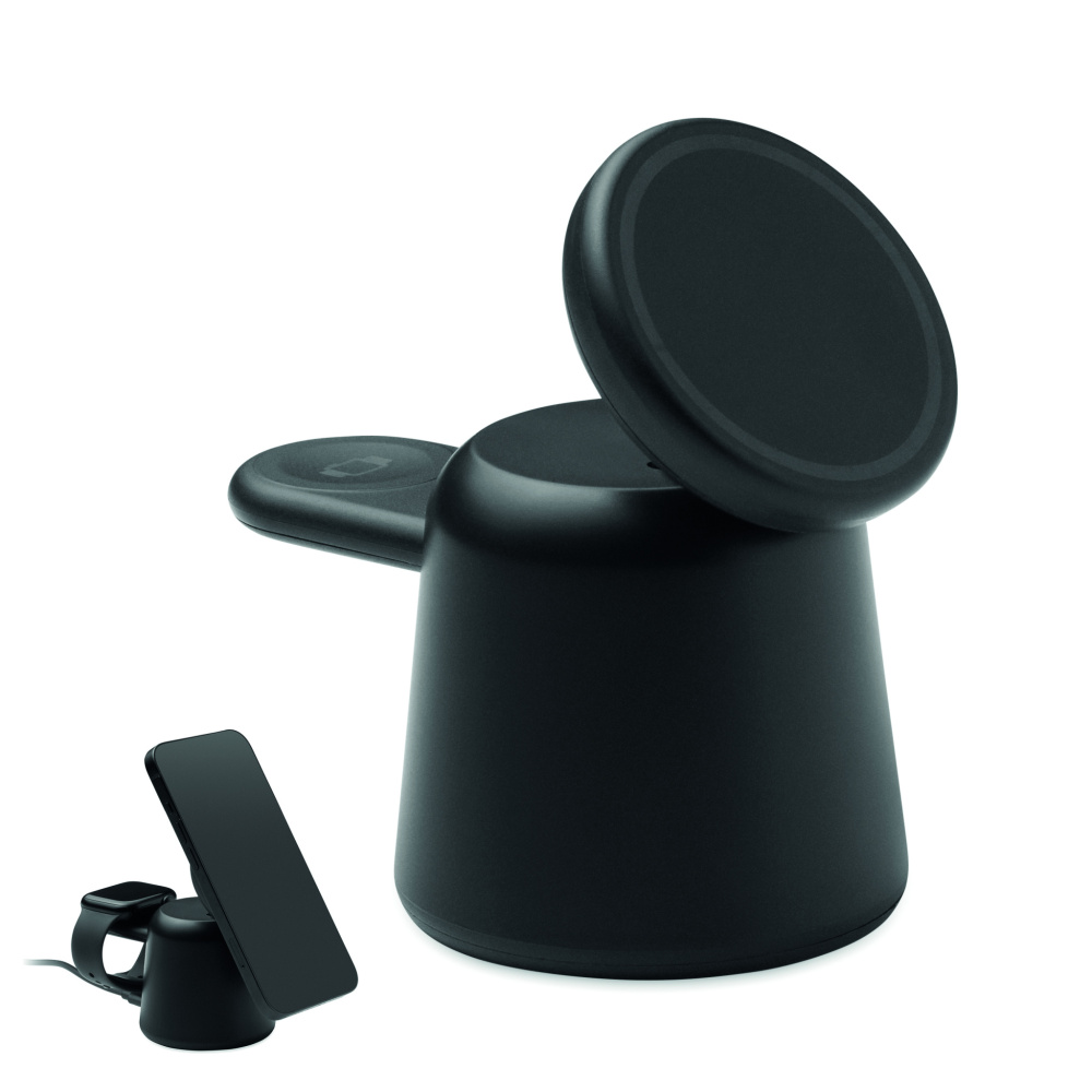 Logotrade dovana nuotrauka: 3 viename belaidis įkroviklis 15 W