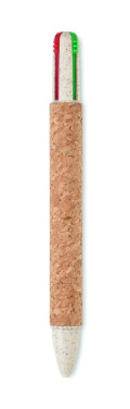 Логотрейд pекламные cувениры картинка: Cork 4-colour ink ball pen