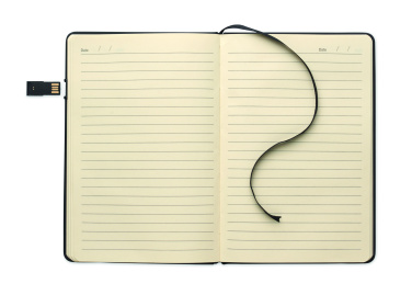 Лого трейд бизнес-подарки фото: A5 notebook w/ integrated USB