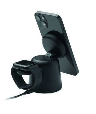 Лого трейд бизнес-подарки фото: 3 in 1 wireless charger 15W