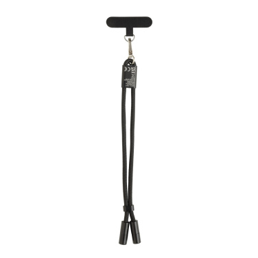 Логотрейд бизнес-подарки картинка: Регулируемый ремешок для телефона LoopAmp RCS RPET, кабель 60 Вт