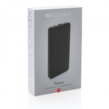 Logotrade reklamprodukter bild: Tusca 10.000 mAh PU powerbank
