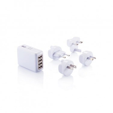 Logotrade reklamprodukter bild: Reseadapter med fyra USB-portar